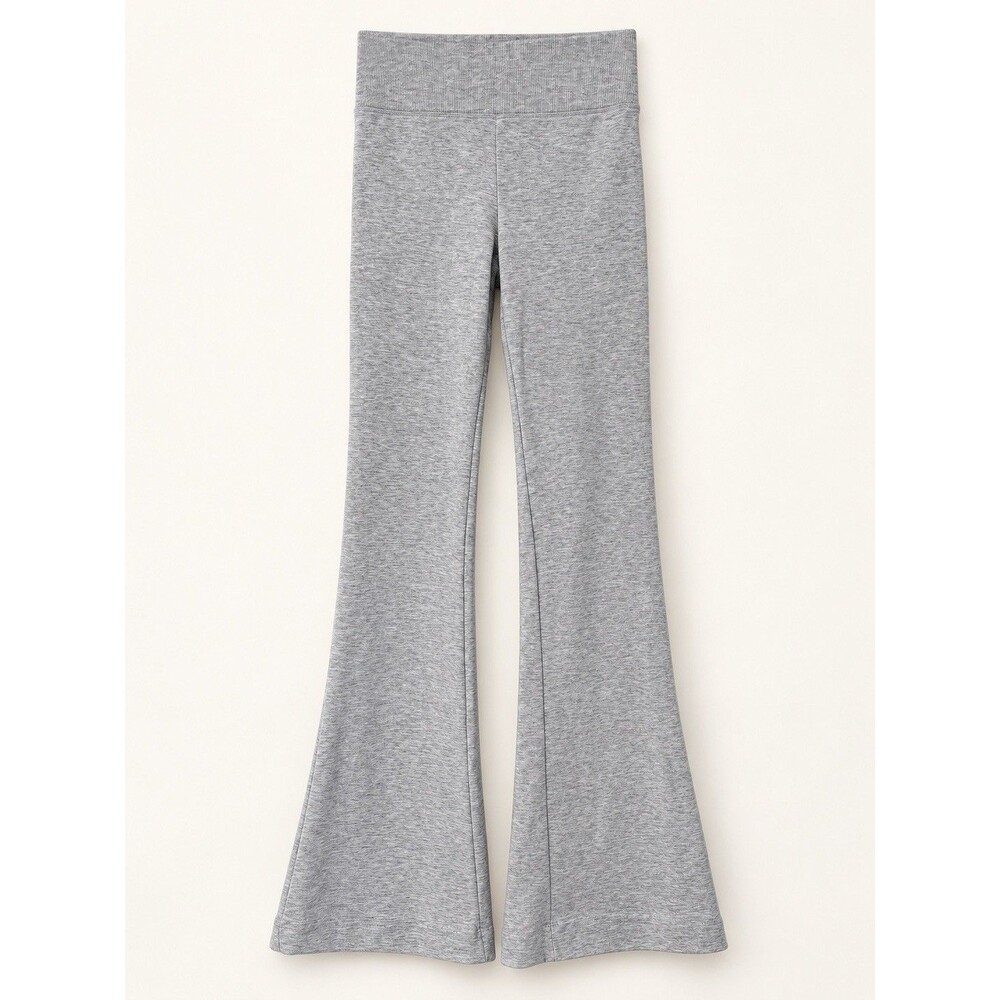 Bershka Gray High Waisted Flare Leggings Ribbed Waistband Womens XS